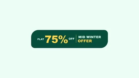 Mid Winter Offer 75% Off Animated Promo Sale Badge 4K Motion Graphic 库存影片 345597436
