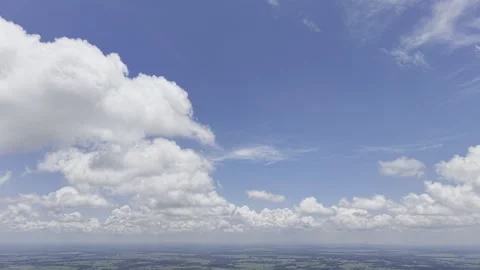 Midday Sky Filled With Puffy Clouds Above Farmland Stock Footage 344271867