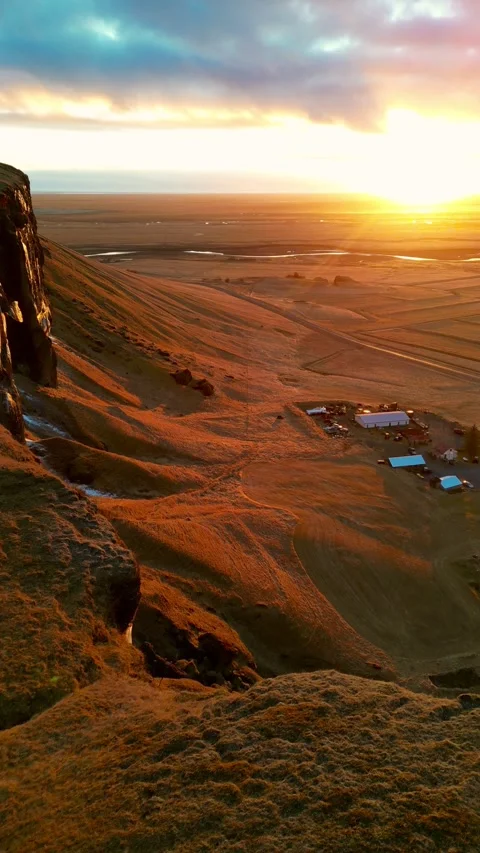 Midday sunset Iceland Stock Footage 313402370