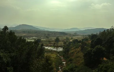 A midday from the top of the hill Foto stock