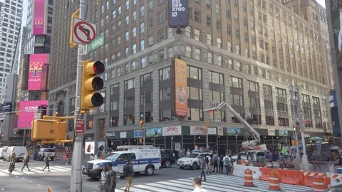 Midday Traffic in Time Square New York City Stock Footage 111220059
