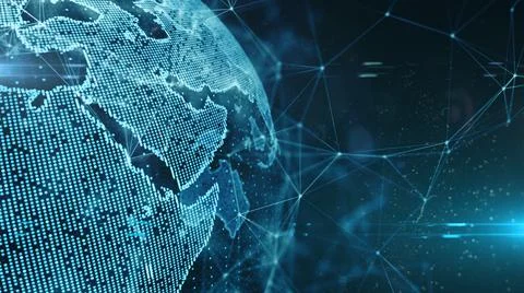 Middel East global internet of things IOT using cloud computing big data  Stock Illustration