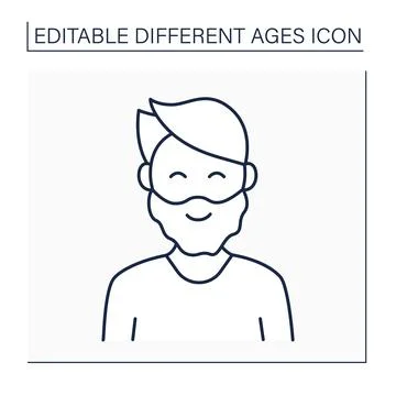 Middle adulthood line icon Stock Illustration