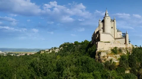 Middle age castle, romantic cinderella style medieval fortress Stock Footage 65317810