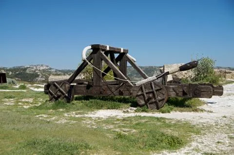 Middle age catapult Stock Photos