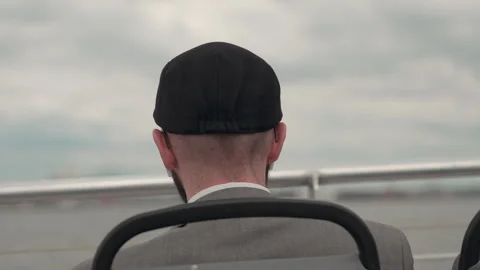 Middle Age Man On Ferry Video stock 252382496