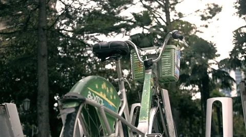 Middle age man taking a bicycle for rent Stock Footage 67172833