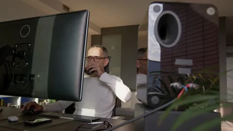 Middle age man working from home. Stock Footage 220448219