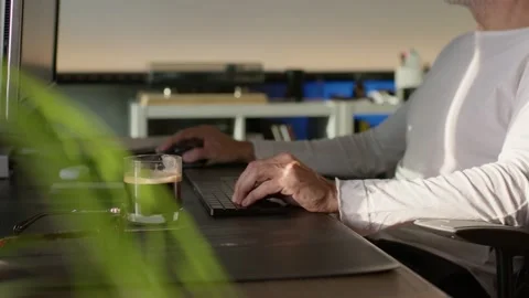 Middle age man working from home. Stock Footage 220450770