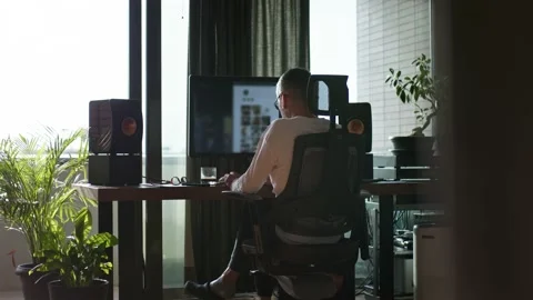 Middle age man working from home. Stock Footage 220464538