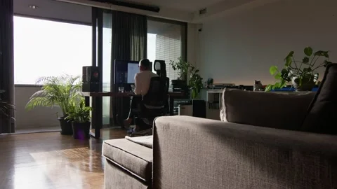 Middle age man working from home. Stock Footage 220464702