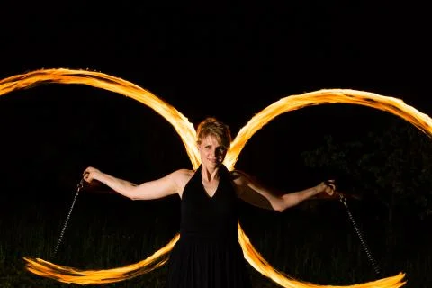 Middle age performance with torches Stock Photos