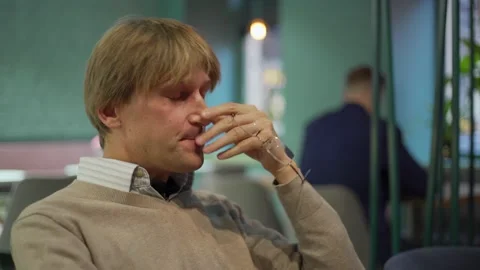 Middle aged businessman solving problem working on laptop Stock Footage 142382123