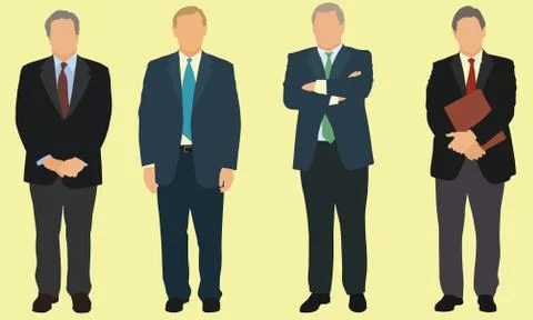 Middle Aged Businessmen Stock Illustration