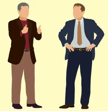 Middle Aged Businessmen Posing Stock Illustration