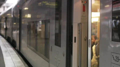 A middle aged couple arriving to a train station, Sweden. Stock Footage 51852893