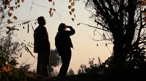 Middle aged couple in natural environment Stock Footage 67432684