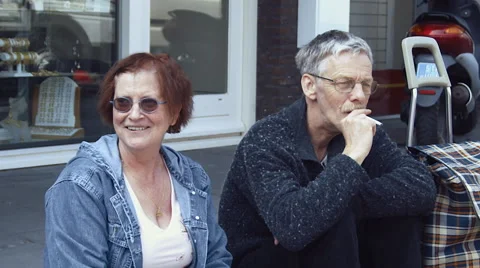 Middle aged couple smoking slow motion Stock Footage 57324288