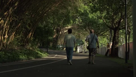 A Middle-Aged Couple Strolling. Shot in Shenzhen, China on September 27, 2025 Stock-Footage 317921072