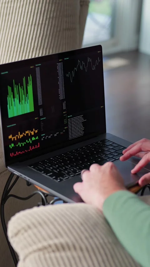 Middle Aged Day Trader Works From Home Stock Footage 322076503