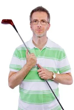 Middle-Aged Golfer Stock Photos