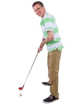 Middle-Aged Golfer Foto stock