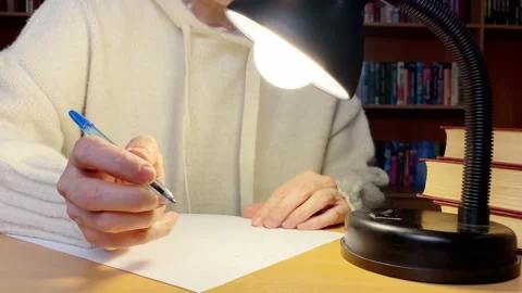 Middle-aged hands writing throwing letter away Stock Footage 197344228