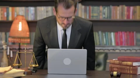 Middle Aged Lawyer Coming in Office for Work Video stock 294309853