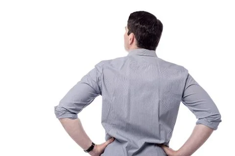Middle aged man from back. Stock Photos
