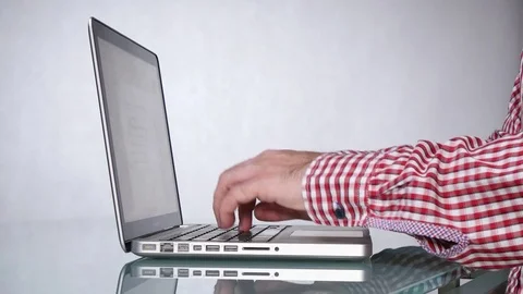 Middle-Aged Man Browsing Internet Stock Footage 80559176