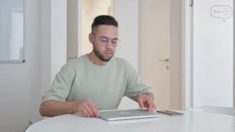 Middle Aged Man Coming to Workspace for Meeting 動画素材 307915983