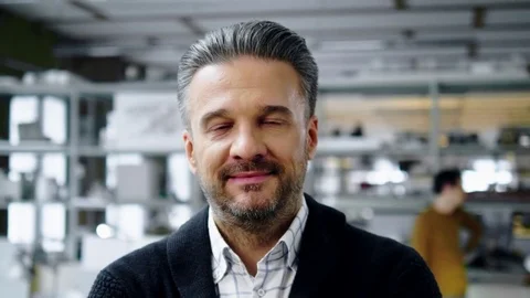 Middle-aged man in design and engineering architecture office Stock Footage 85380741