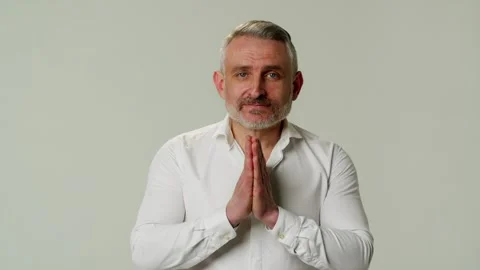 A middle aged man desperately beseeches for help in hopeless situation. The Stock Footage 253035762