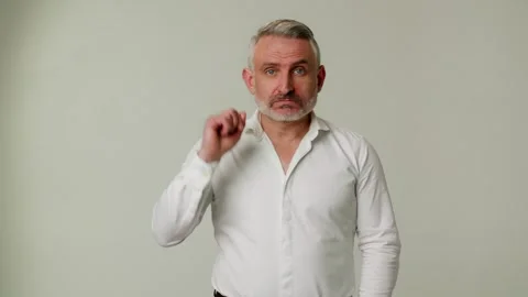 The middle aged man found solution confidently. A businessman have a brilliant Stock Footage 253035741