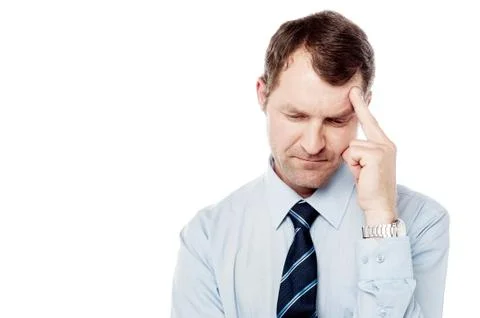 Middle aged man having headache Stock Photos