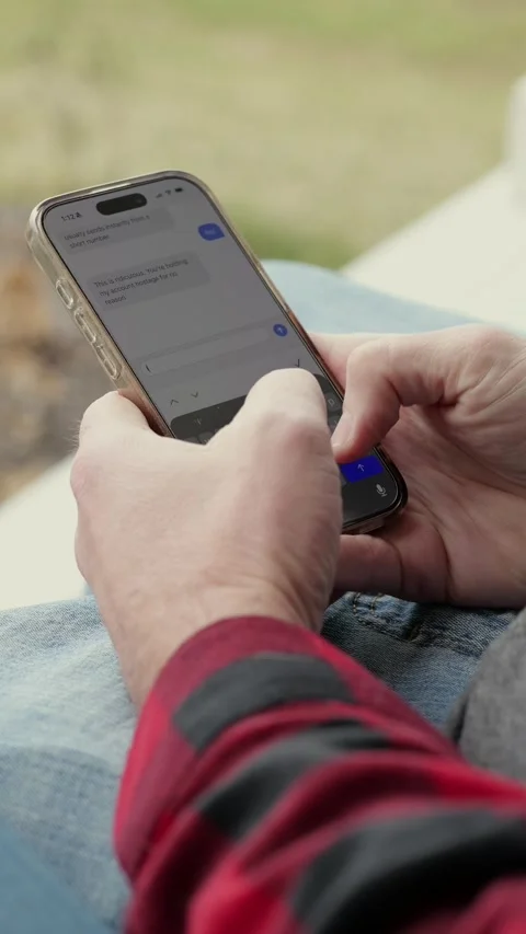 Middle Aged Man Recieves 2FA Intecept Scam Texts Stock Footage 326967527