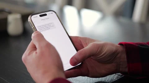 Middle Aged Man Recieves 2FA Intecept Scam Texts Stock Footage 326967535