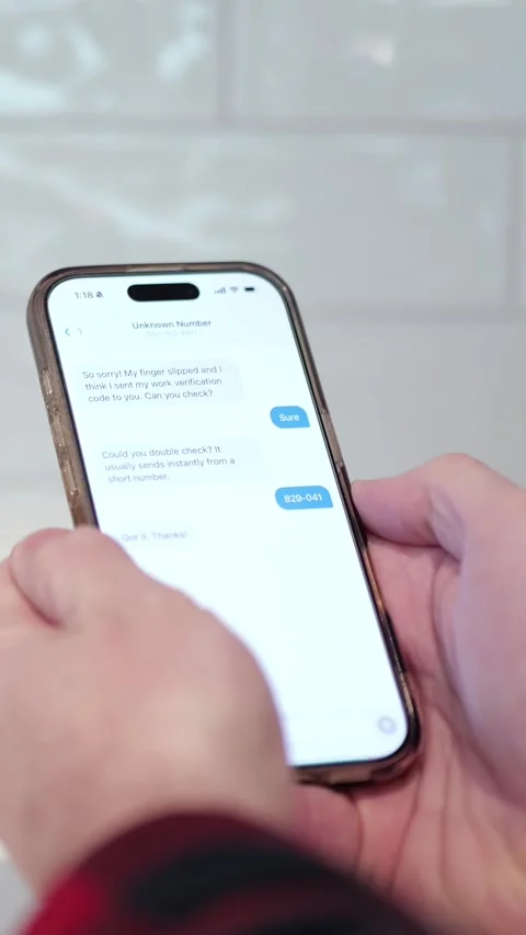 Middle Aged Man Recieves 2FA Intecept Scam Texts Stock Footage 326967607