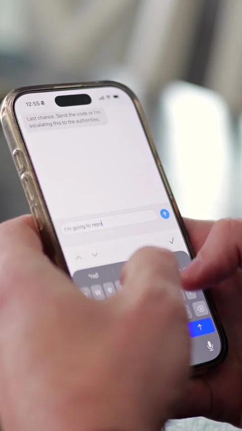 Middle Aged Man Recieves 2FA Intecept Scam Texts Stock Footage 326967673