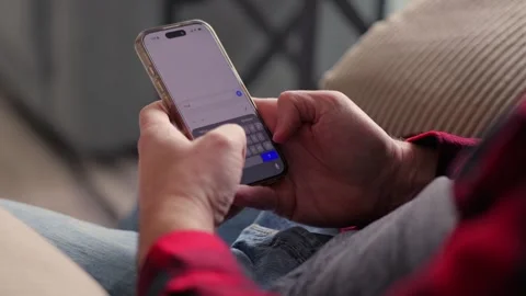 Middle Aged Man Recieves 2FA Intecept Scam Texts Stock Footage 326967851