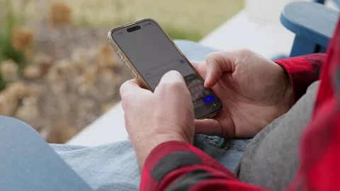 Middle Aged Man Recieves 2FA Intecept Scam Texts Stock Footage 326967934