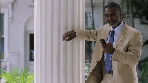 Middle-aged man smiling on a phone call. Stock-Footage 88368722