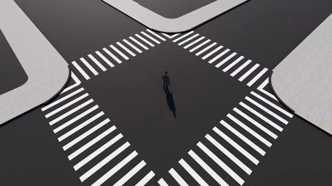 A middle-aged man standing at the crossroads, his back filled with confusion Stock Footage 336373849