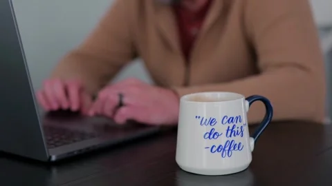 Middle Aged Man Testing Dad Joke Generator Website 動画素材 332947426