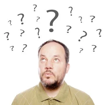 Middle aged man thinking Stock Illustration