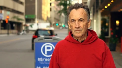 Middle Aged Man Walking Downtown Montreal City Stock Footage 78544417