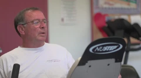 Middle aged man works out Stock Footage 10717026