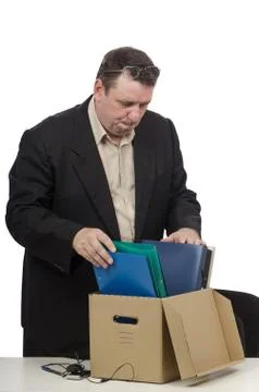 Middle-aged professional got the boot Foto stock