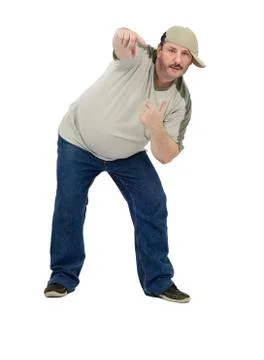 Middle aged rap dancer Stock Photos