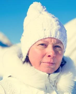Middle-aged skier Stock Photos
